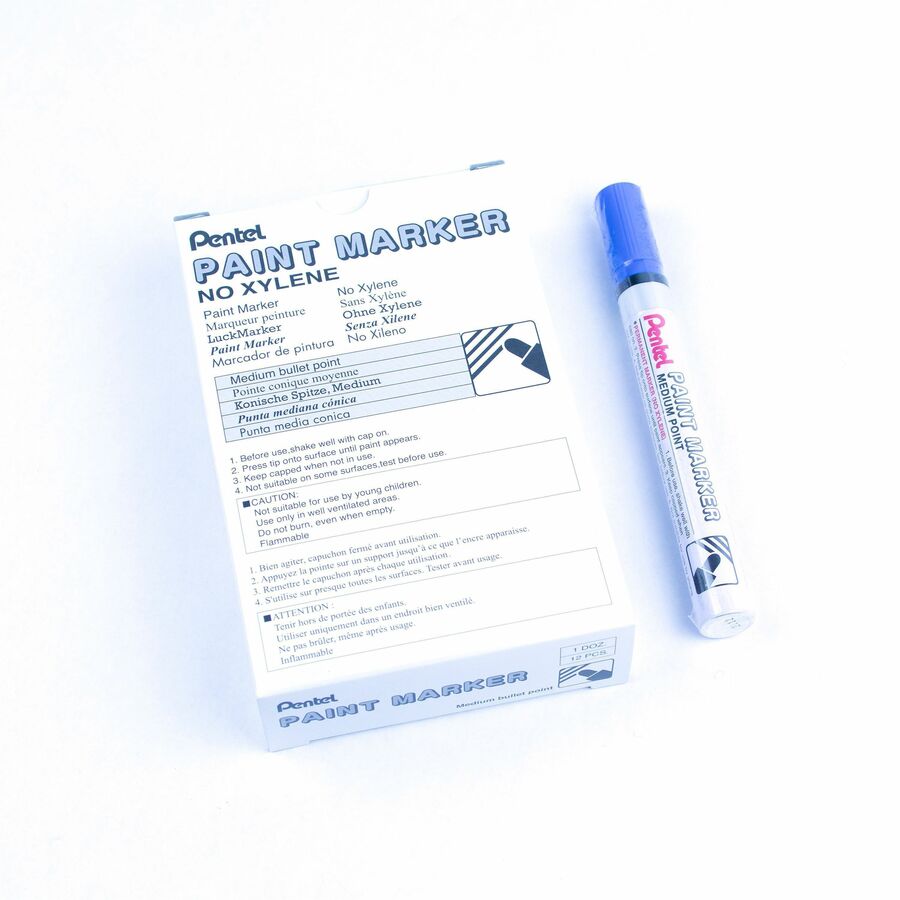 Pentel Paint Marker, Medium Point, Bullet Tip, Blue Ink