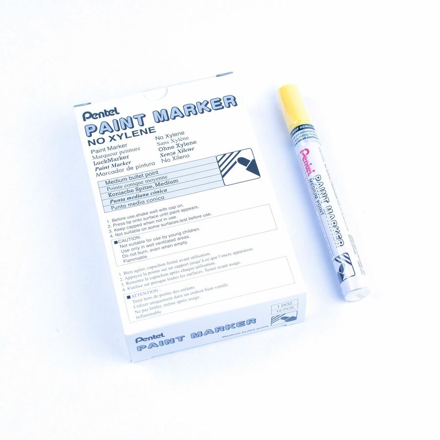 Pentel Paint Marker, Medium Point, Bullet Tip, Yellow Ink