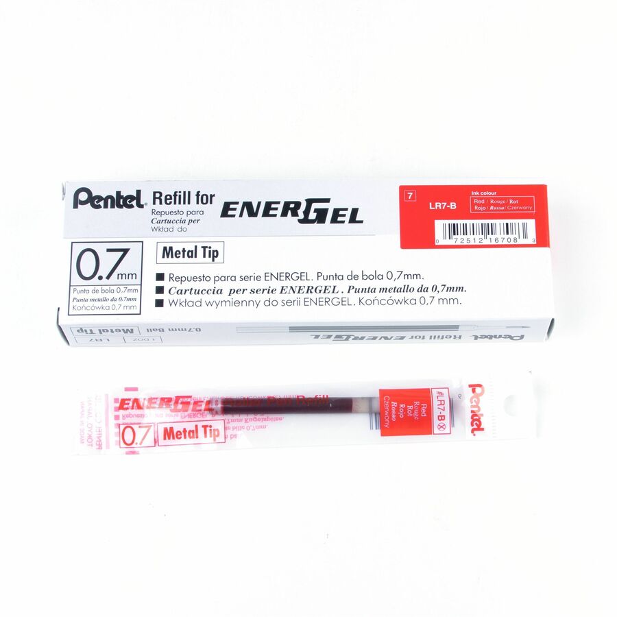 Pentel Refill Ink - For Pentel EnerGel Gel Pen, (0.7mm) Medium Point, Red Ink