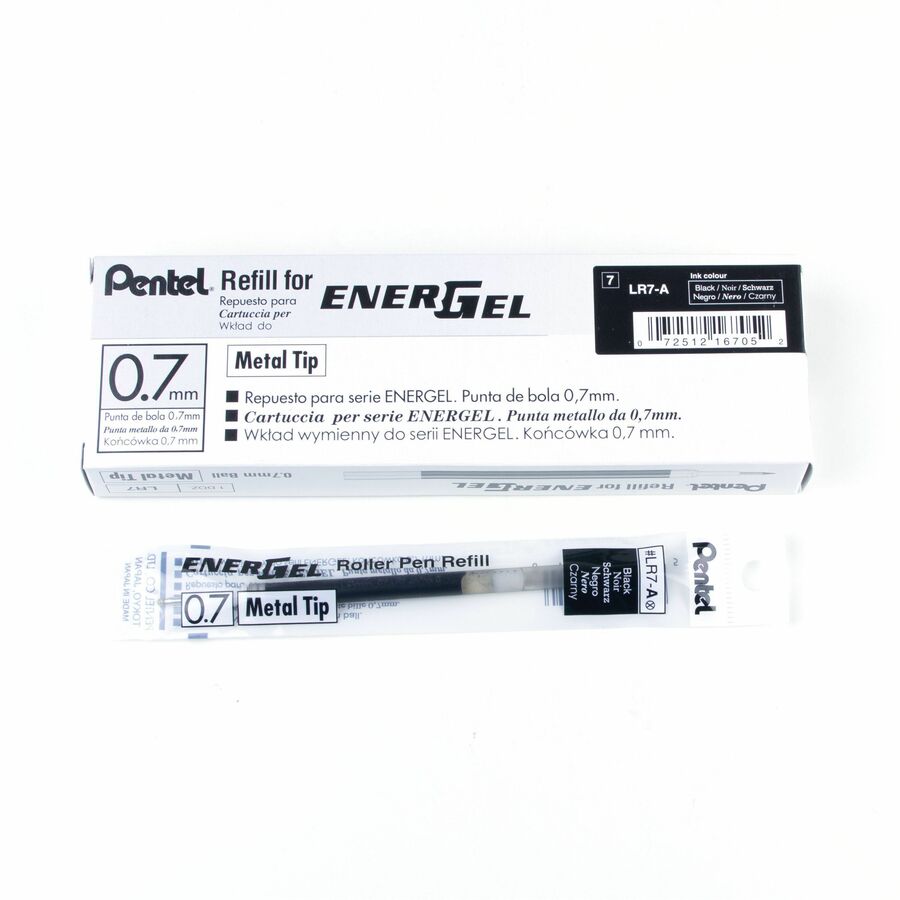Pentel Refill Ink - For Pentel EnerGel Gel Pen, (0.7mm), Medium Point, Black Ink