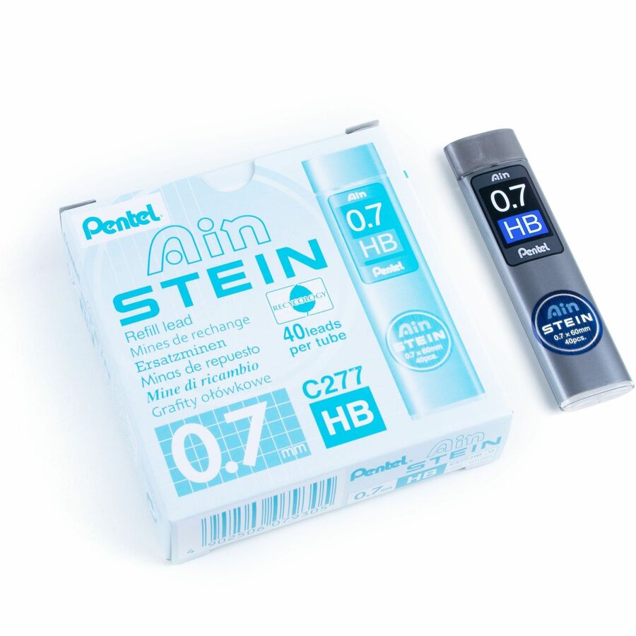 Pentel Ain Stein Lead Refill (0.7mm), HB, 40 Leads per Tube