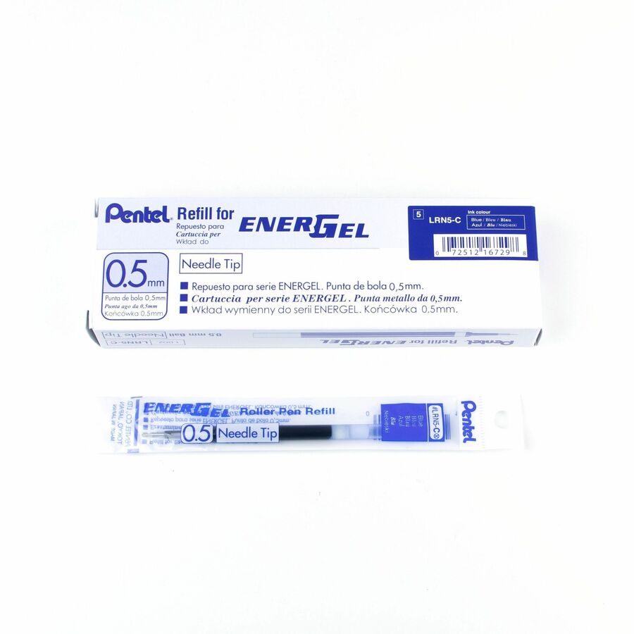 Pentel Refill Ink - For Pentel EnerGel Gel Pen (0.5mm) Fine Point Needle Tip, Blue Ink