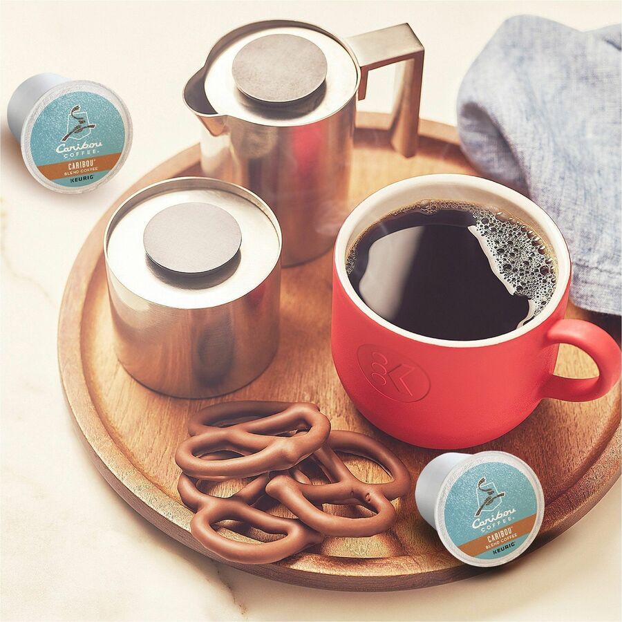 Caribou Coffee® K-Cup Blend Coffee - Compatible with Keurig K-Cup Brewer - 24 K-Cup - K-Cup - Caribou Blend - 4 / Carton