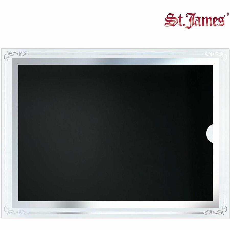 Cadres en verre St. James&reg; pour certificats, diplômes et documents 8,5" x 11" , bordure d&eacute;corative, estampage en feuille d'argent, paquet de 2