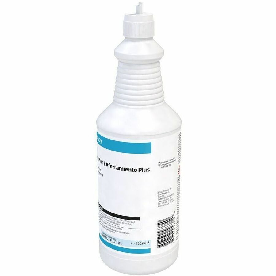 Diversey Crew ClingingPlus Toilet Bowl Cleaner - For Multipurpose - Ready-To-Use - Liquid - 32 fl oz (1 quart) - 1 to 2 pH - Acidic, Citrus Scent - Recommended For: Stain Remover, Odor Remover - Deodorize - Green - 12 / Carton