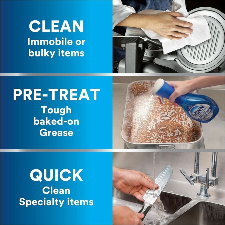 Dawn Pro Hvy Duty Powerwash Spray - For Multipurpose - Spray - 16 fl oz (0.5 quart) - Fresh Scent - Recommended For: Food Remover, Grease Remover, Grime Remover, Scuff Mark Remover, Dirt Remover - Heavy Duty - Blue - 1 Bottle