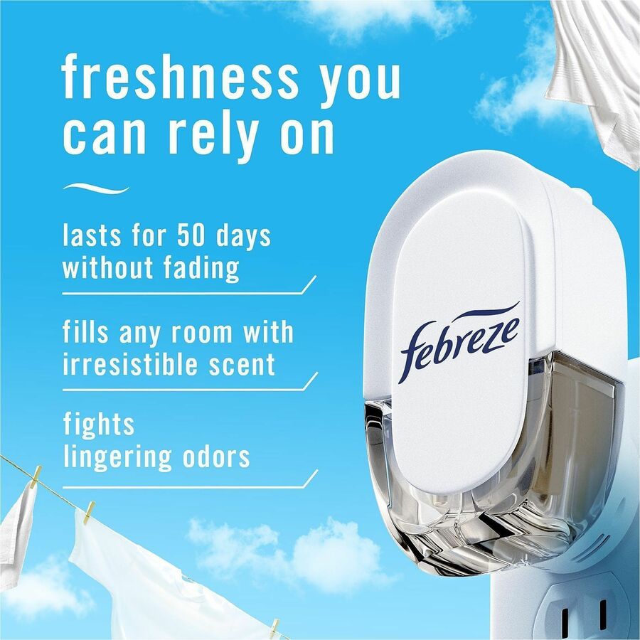 PGC16249 - Fade-Defy PLUG Air Freshener delivers first-day fresh that lasts 50 days (on low setting). Simply refill your Febreze Fade-Defy PLUG with these scent-refill packs, plug in to any outlet in high-traffic areas and enjoy. Use to eliminate unpleasant odors and refresh kitchens, bathrooms and more.
