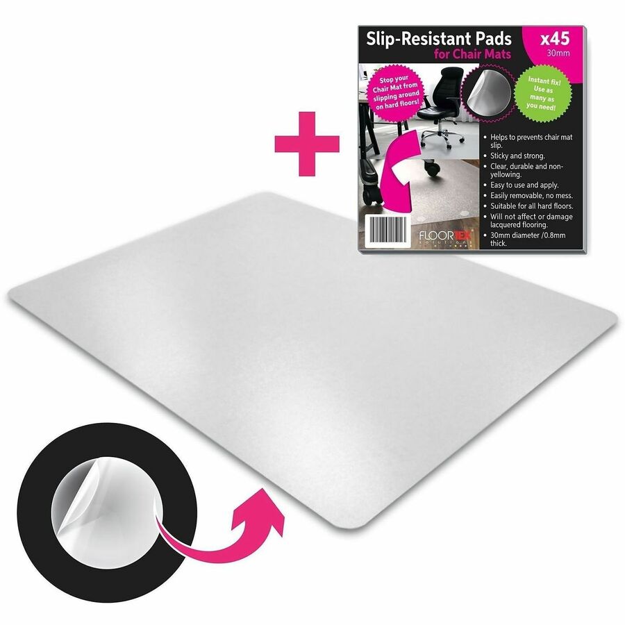 Cleartex Unomat Chair Mat - Chair, Hard Floor, Low Pile, Carpet, Office, Home - 60" Length x 48" Width x 0.650" Thickness - Rectangular - Polyester, Polymer - Clear - 1 Each