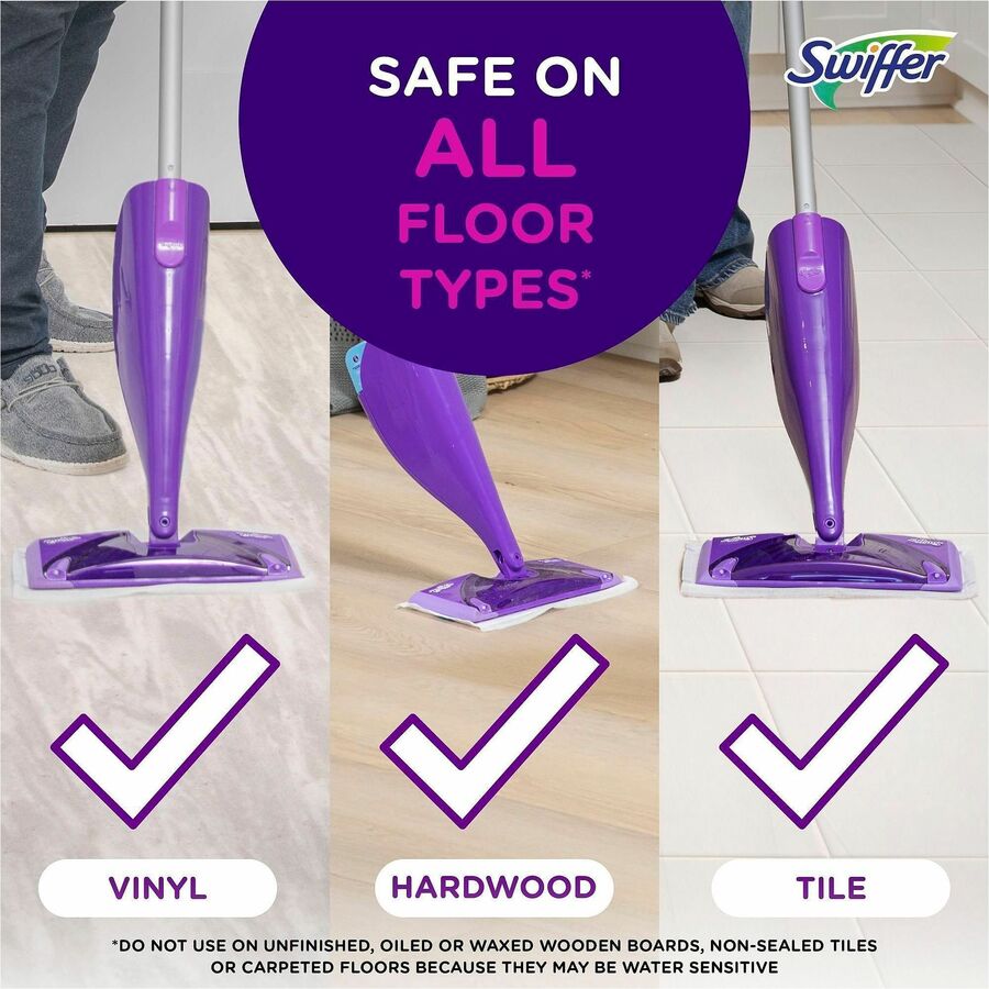 Swiffer WetJet Floor Cleaner - For Multi Surface - 40.6 fl oz (1.3 quart) - Fresh Citrus Scent - Recommended For: Bacteria Remover, Dirt Remover, Grime Remover - Antibacterial, Quick Drying - Purple - 1 Bottle