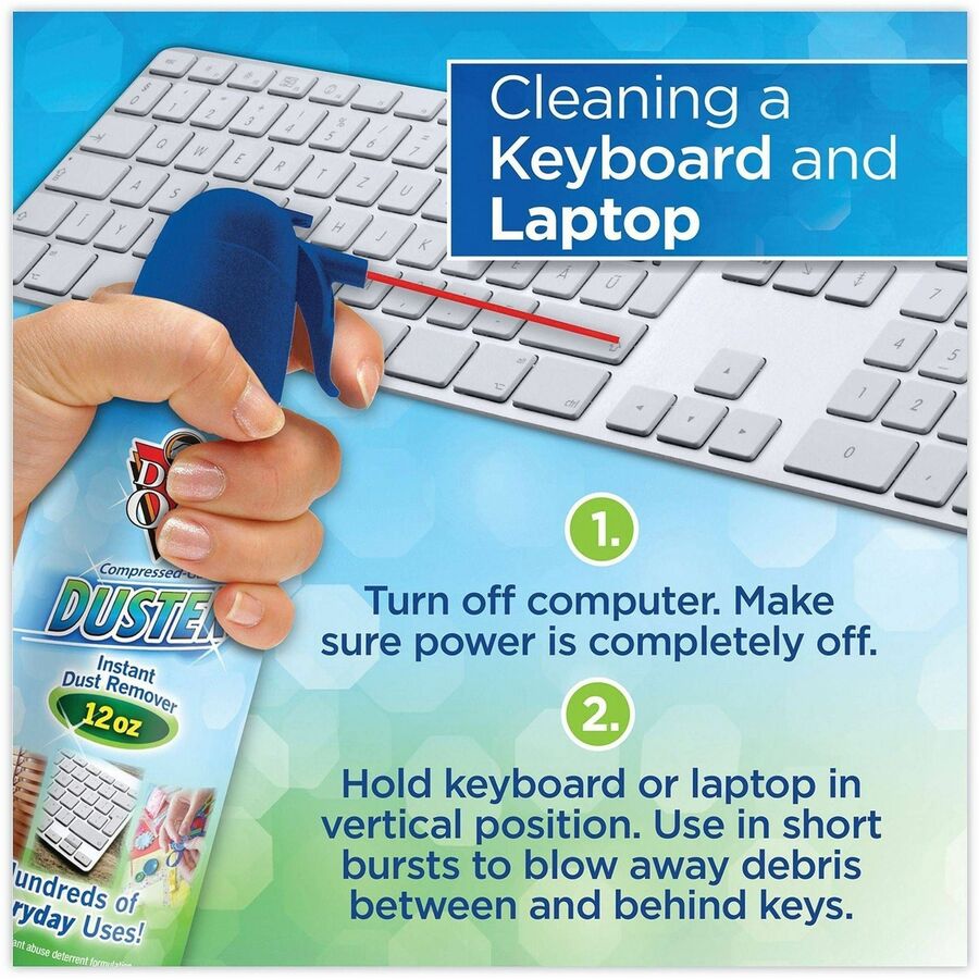 Dust-Off Compressed-Gas Duster - For Office, Keyboard, CPU, Notebook, Desk, Home, Window - 1 Each
