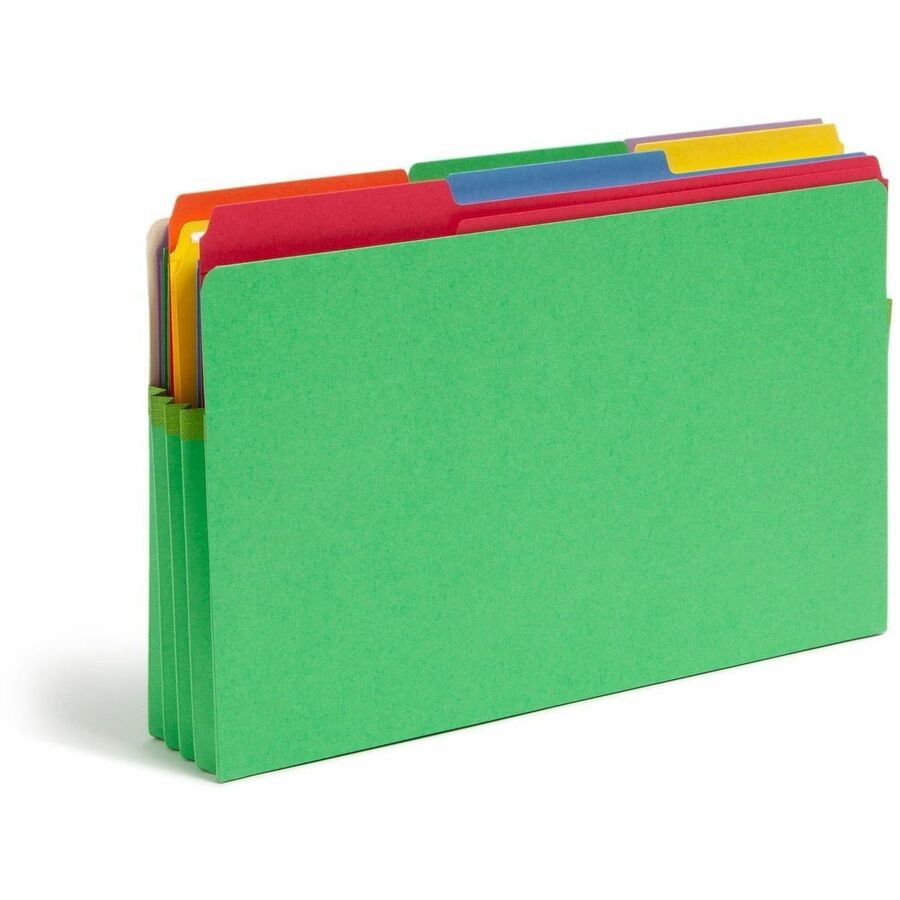 Smead Straight Tab Cut Legal Recycled File Pocket - 8 1/2" x 14" - 3 1/2" Expansion - 11 pt. - Manila, Stock - Green - Tear Resistant Gusset, Reinforced, Labeling Area - 10% Recycled - 1 Each