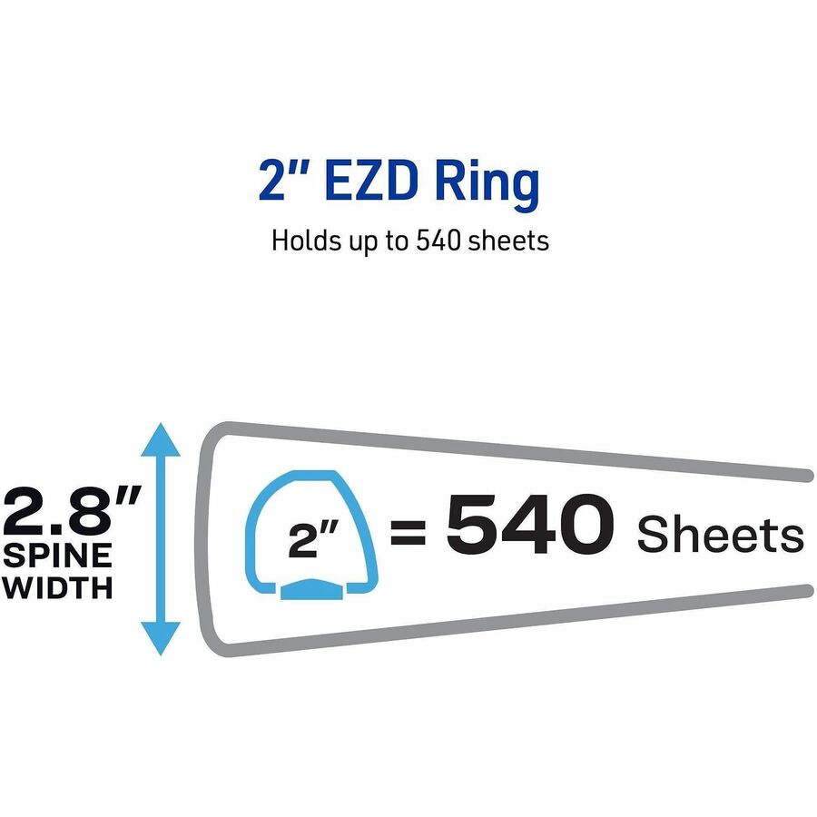 Avery® One Touch Heavy-Duty View Binder - 2" Binder Capacity - 540 Sheet Capacity - 2 4/5" Spine Width - 2" Ring - Fastener: D-Ring - Pocket: 4, Internal - Linen pattern - Red - Recycled - Heavy Duty, One Touch Ring, Long Lasting, Tear Resistant, Spli