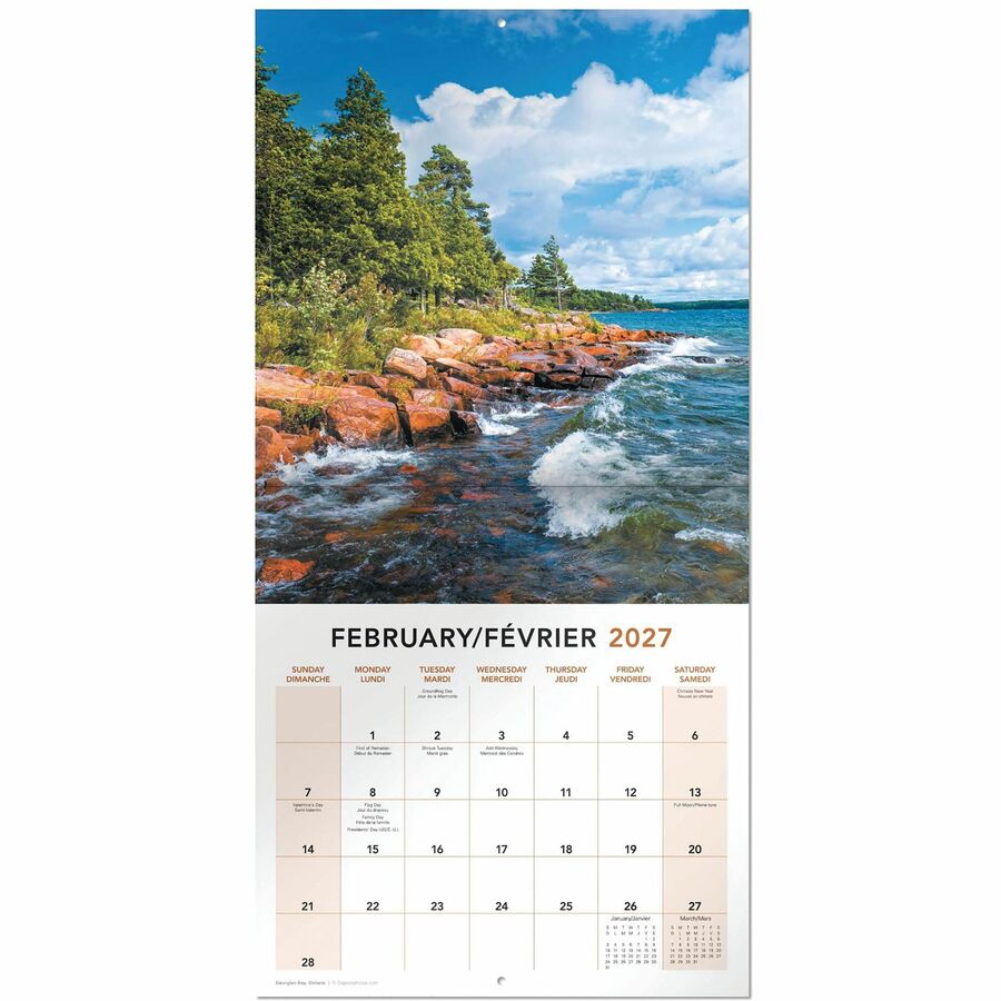 Calendrier mural Mead&reg; 2027 de 16 mois, Paysages canadiens