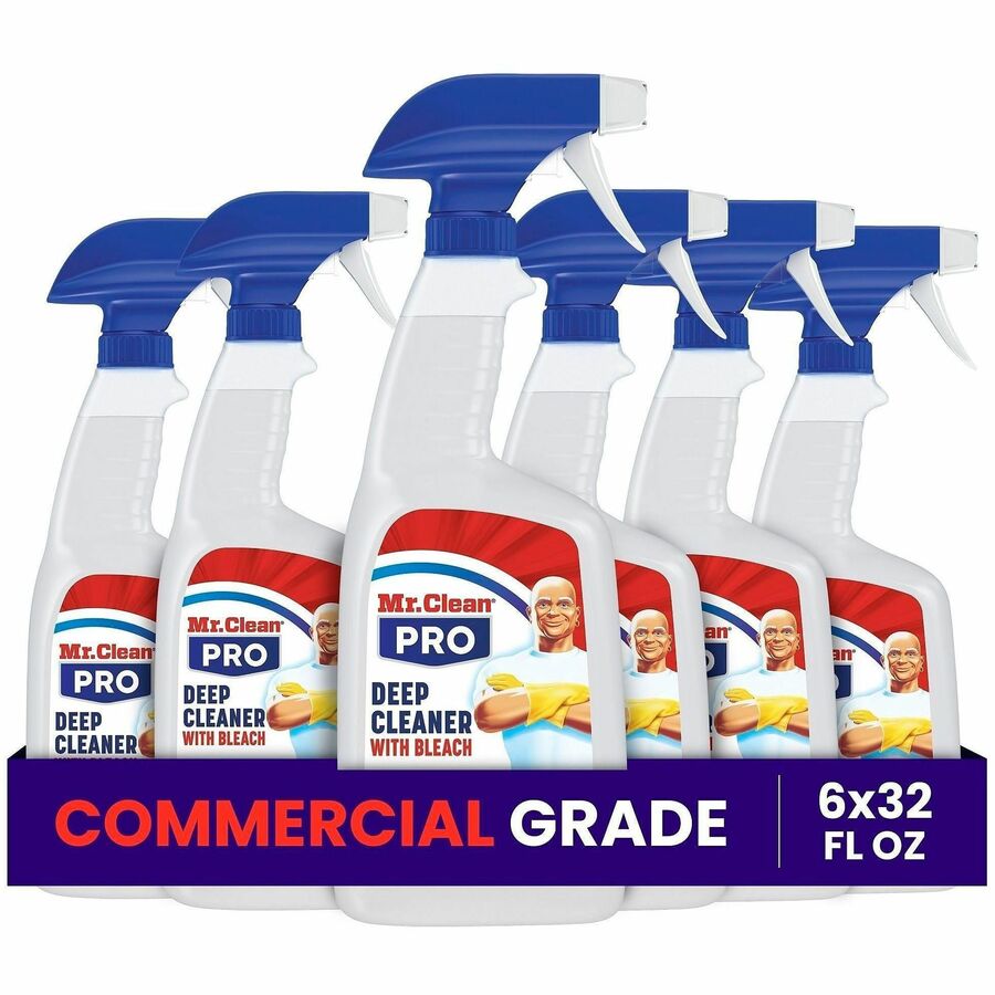Mr. Clean Deep Cleaner with Bleach - For Multi Surface, Multipurpose - Ready-To-Use - Liquid, Spray - 32 fl oz (1 quart) - Recommended For: Soil Remover, Grime Remover, Mold Remover, Stain Remover, Odor Remover - Alkylphenols-free, Benzene-free, Lead-free