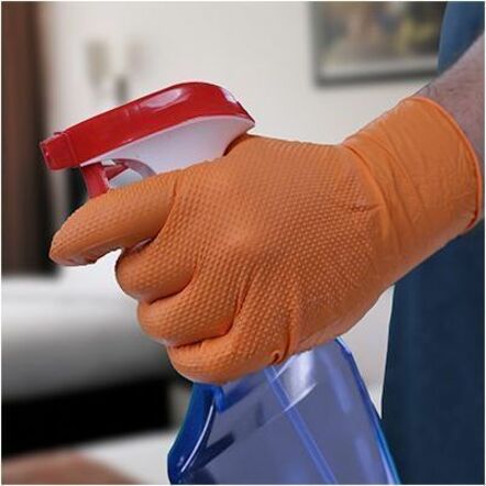 Picture of Ammex Xtreme Industrial Orange Powder-Free Nitrile Gloves