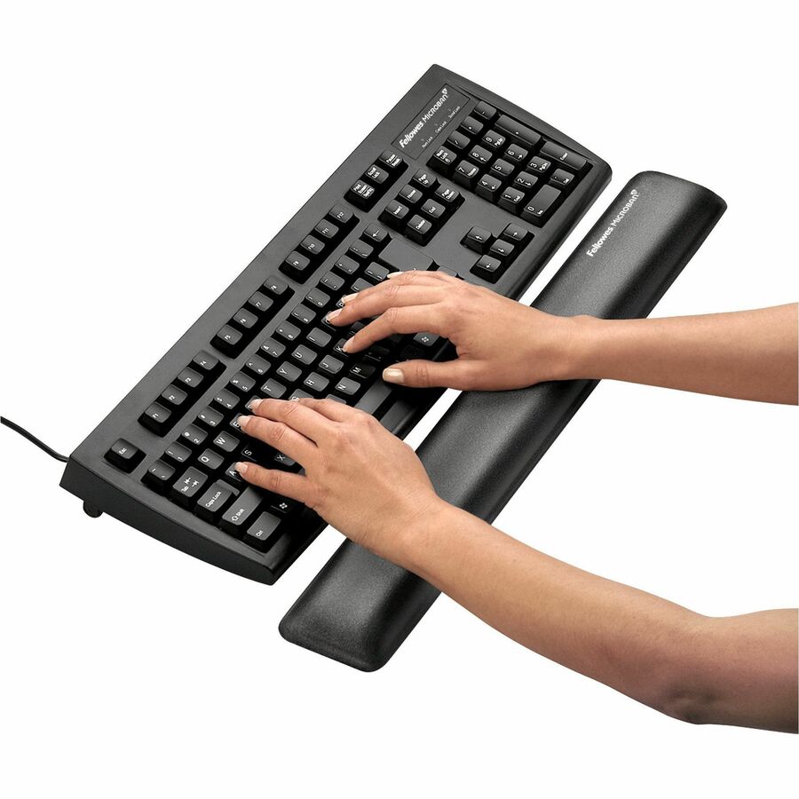 Fellowes&reg; MICROBAN&reg; Gel keyboard Wrist Rest - Graphite (9175301)