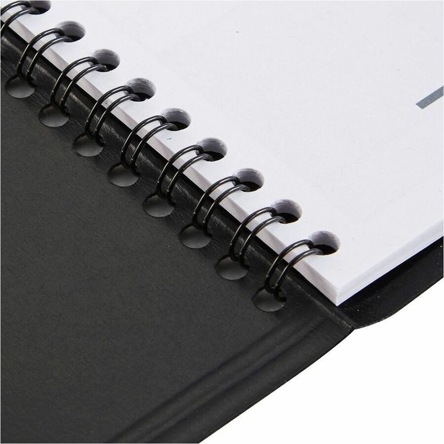 At-A-Glance Open Scheduling Planner - Medium Size - Julian Dates - Weekly - 1 Year - January 2024 - December 2024 - 1 Week Double Page Layout - 6 3/4" x 8 3/4" White Sheet - Wire Bound - Black - Faux Leather - Reference Calendar, Double Pocket, Ruled - 1 