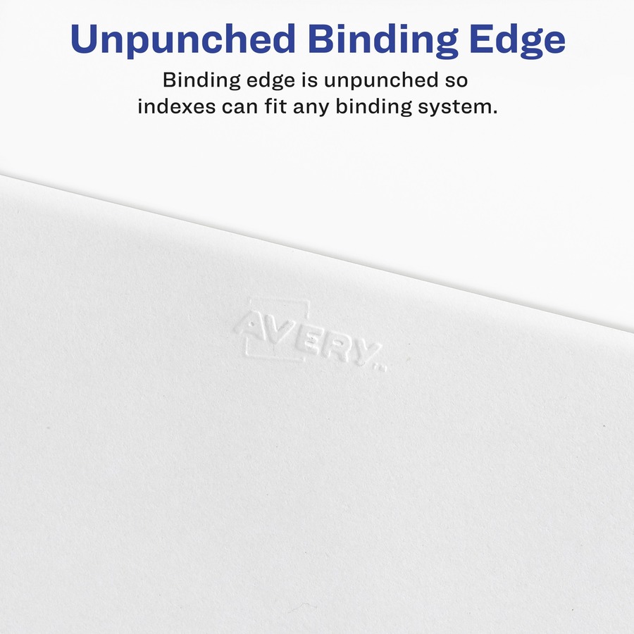 Avery® Individual Legal Exhibit Dividers - Avery Style - 25 x Divider(s) - Printed Tab(s) - Character - D - 1 Tab(s)/Set - 8.5" Divider Width x 11" Divider Length - Letter - White Paper Divider - White Tab(s) - Recycled - Reinforced Tab, Rip Proof, Un