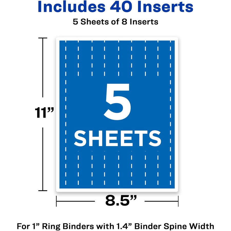 Avery® Binder Spine Inserts - 21" Sheet - White - Card Stock - 21 Intended For Folder Spine Labels Template