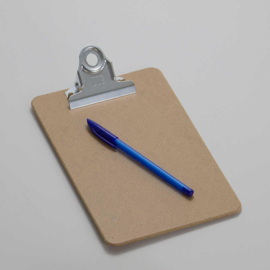 Officemate Recycled Hardboard Clipboards - 1" Clip Capacity - 6" x 9" - Clamp - Hardboard - Brown - 1 Each