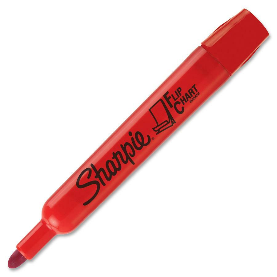 Sharpie Flip Chart Markers - Bullet Marker Point Style - Assorted Water Based Ink - Assorted Barrel - 4 / Set - Flipchart Markers - SAN22474
