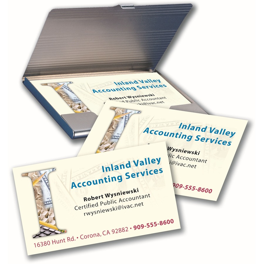 Avery® 2" x 3.5" Ivory Business Cards, Sure Feed(TM), 250 (8376) - 79 Brightness - A8 - 3 1/2" x 2" - 80 lb Basis Weight - Matte - 250 / Pack - Perforated, Heavyweight, Rounded Corner - Ivory