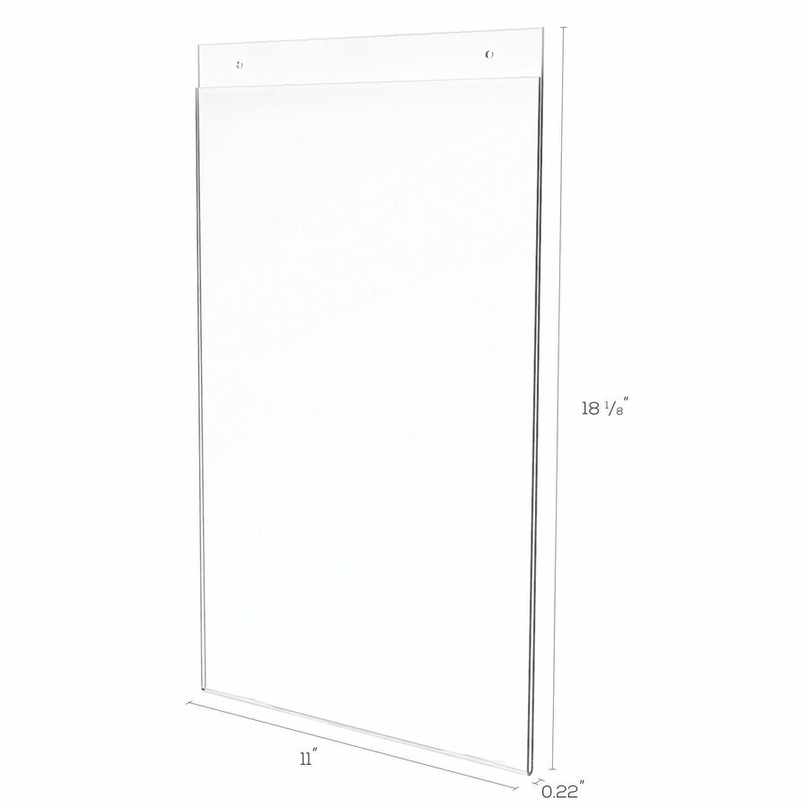 Deflecto Classic Image Wall Mount Sign Holder - 1 Each - 11" (279.40 mm) Width x 17" (431.80 mm) Height - Rectangular Shape - Top Loading - Plastic - Clear = DEF68001