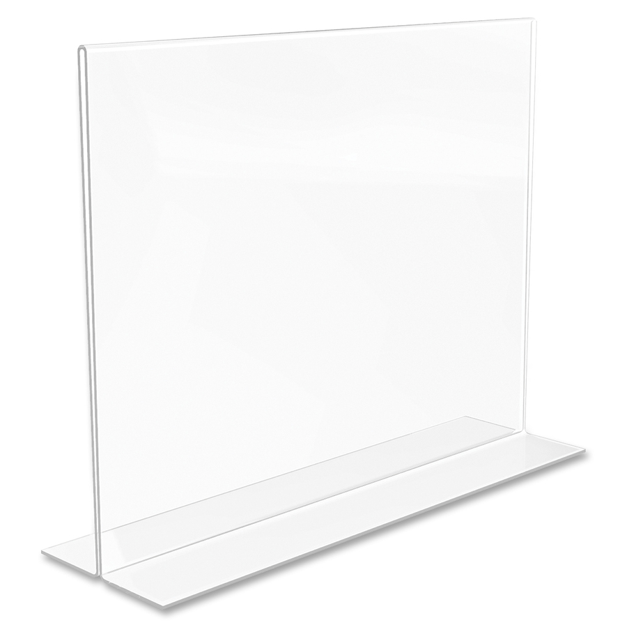 Deflecto Classic Image Double-Sided Sign Holder - 1 Each - 11" (279.40 mm) Width x 8.50" (215.90 mm) Height - Rectangular Shape - Self-standing, Bottom Loading - Plastic - Clear = DEF69301