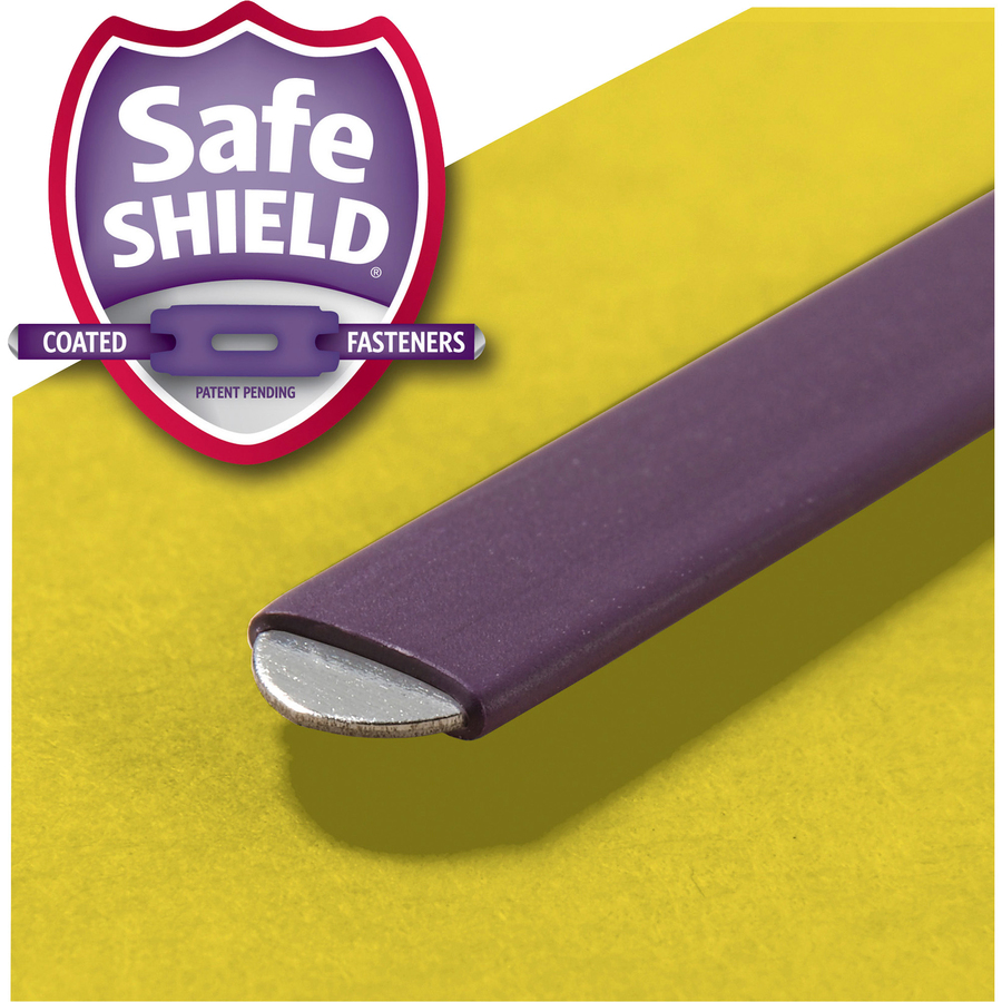 Smead SafeSHIELD 2/5 Tab Cut Letter Recycled Classification Folder - 8 1/2" x 11" - 2" Expansion - 2 x 2S Fastener(s) - 2" Fastener Capacity for Folder - Top Tab Location - Right of Center Tab Position - 2 Divider(s) - Pressboard - Yellow - 100% Recycled  - Pressboard Classification Folders - SMD14034