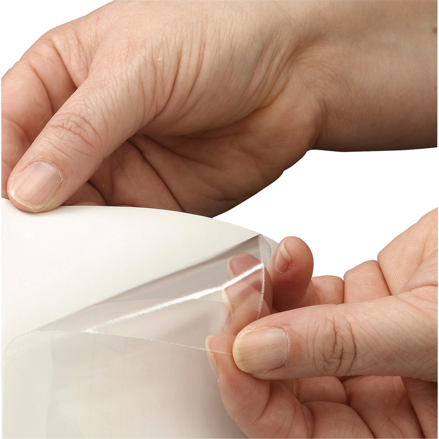 Smead Self-Adhesive Pockets - Clear - Poly - 100 / Box - Vinyl/Plastic Pockets & Sleeves - SMD68123