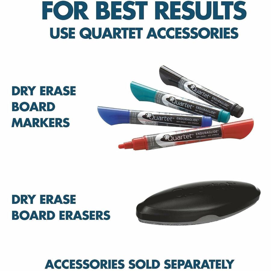 Quartet Whiteboard - 48" (4 ft) Width x 72" (6 ft) Height - White Melamine Surface - Silver Aluminum Frame - Horizontal - 1 Each