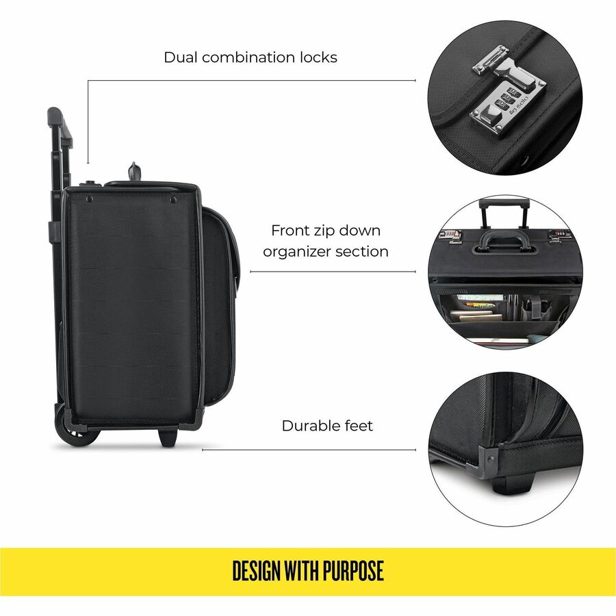 Solo Carrying Case (Roller) for 16" Notebook - Black - Polyvinyl, Polyester Body - Handle - 13.8" Height x 18" Width x 8.3" Depth - 1 Each