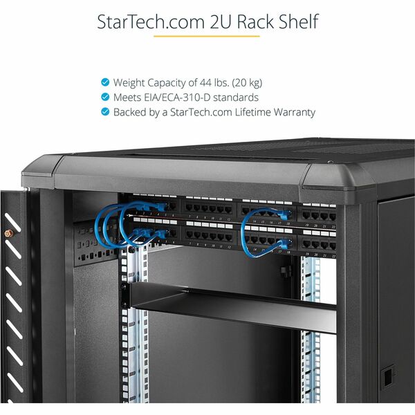 STARTECH Standard 19" Universal Server Rack Cabinet Shelf - Black