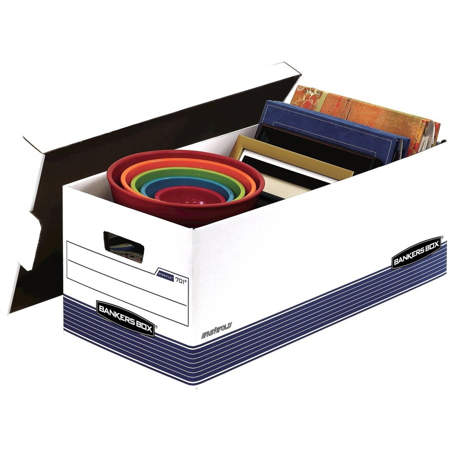 Bankers Box Stor/File Storage Box -24" Letter - Internal Dimensions: 12" (304.80 mm) Width x 24" (609.60 mm) Depth x 10" (254 mm) Height - External Dimensions: 12.9" Width x 25.4" Depth x 10.3" Height - Media Size Supported: Letter - Lift-off Closure - Me = FEL00701
