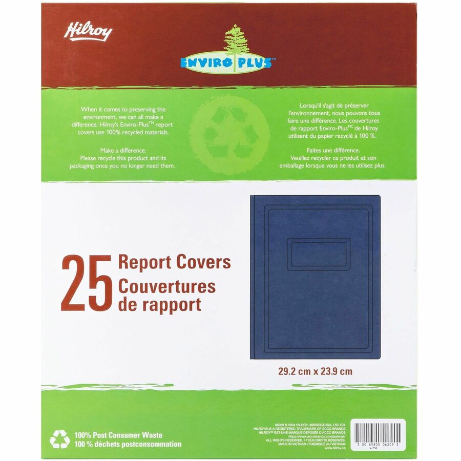 Hilroy format lettre Recycl&eacute; Couverture de rapport