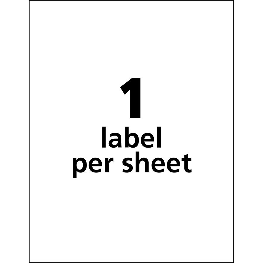 Avery® Durable ID Labels, Permanent Adhesive, 8-1/2" x 11" , Matte White, 50 Labels (6575) - 8 1/2" Height x 11" Width - Permanent Adhesive - Rectangle - Laser - White - Film - 1 / Sheet - 50 Total Sheets - 50 Total Label(s) - 50 / Pack = AVE06575