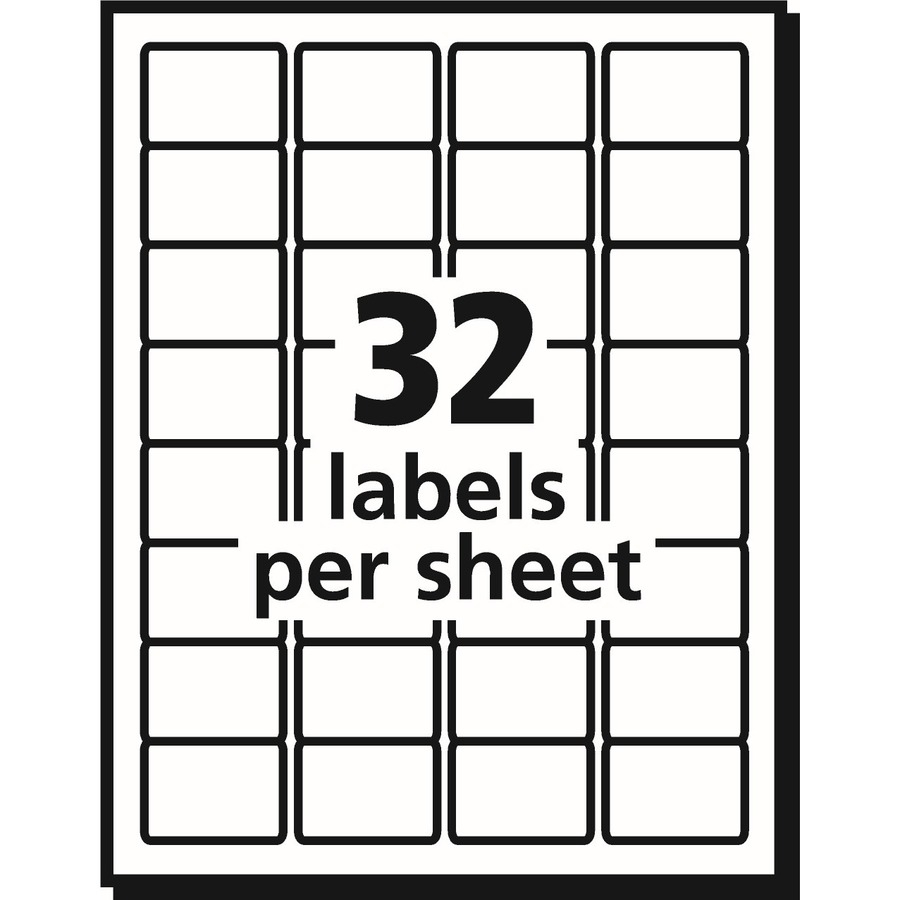 Avery® Durable ID Labels, Permanent Adhesive, 1-1/4" x 1-3/4" , 1,600 Labels (6576) - 1 3/4" Height x 1 1/4" Width - Permanent Adhesive - Rectangle - Laser - White - Film - 32 / Sheet - 50 Total Sheets - 1600 Total Label(s) - 1600 / Pack = AVE06576