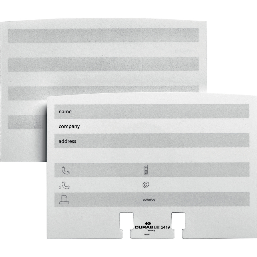 DURABLE Telindex Desk Address Card Files - 500 Card Capacity - For 2.87" (72.90 mm) x 4.12" (104.65 mm) Size Card - 25 A-Z Index Guide - Black, Gray - Card Files & Holders - DBL241201