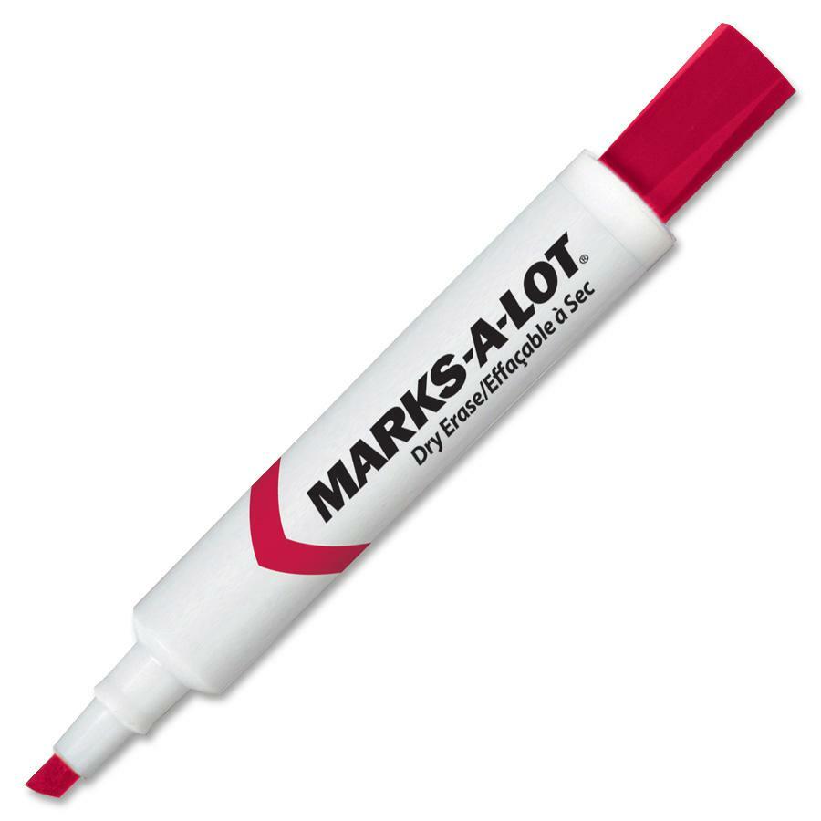 Avery® Marks-A-Lot Whiteboard Dry Erase Marker - Chisel Marker Point Style - Black, Red, Blue, Green - 5 / Set - Dry Erase Markers - AVEC86705