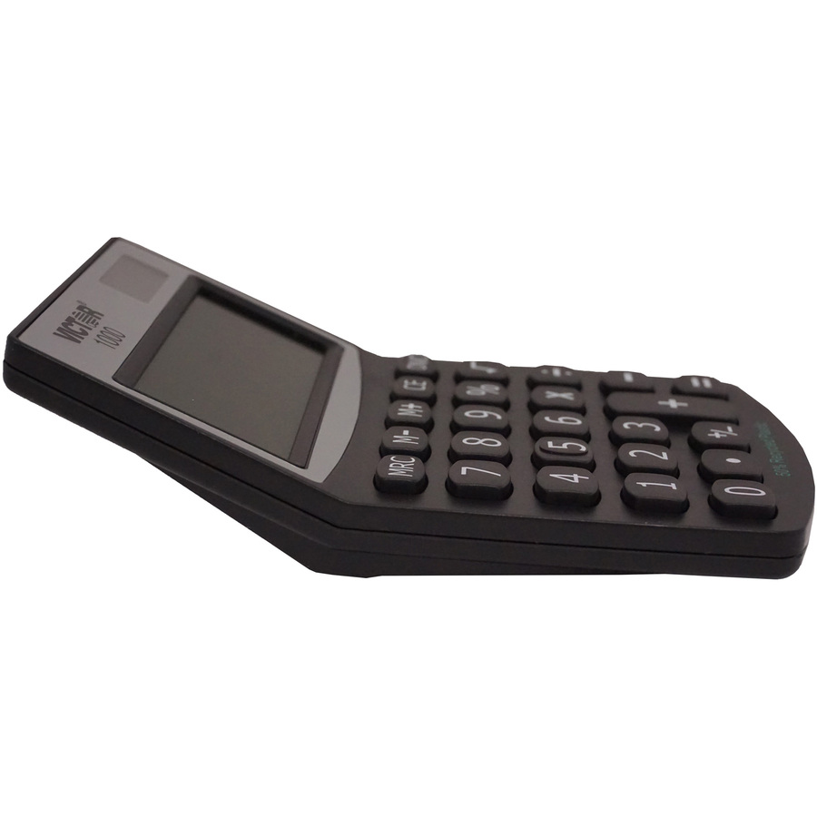 Victor 1000 Mini Desktop Calculator - Large LCD, Battery Backup, Independent Memory, Plastic Key, Dual Power - 0.71" (18 mm) - 8 Digits - LCD - Battery/Solar Powered - 0.5" x 3.3" x 4.3" - Black - Plastic - 1 Each = VCT1000