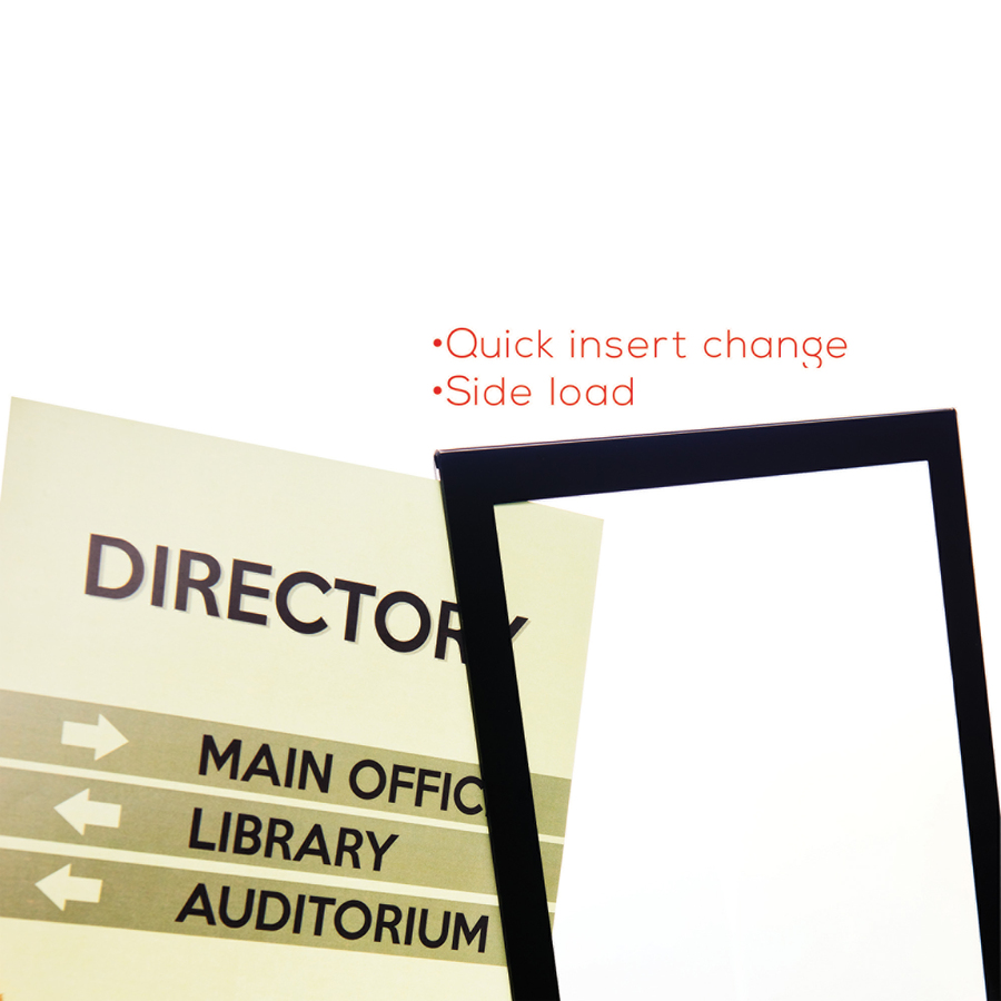 Deflecto Superior Image Bordered Sign Holder - 11" (279.40 mm) x 8.50" (215.90 mm) - 1 Each - Clear, Black = DEF69775