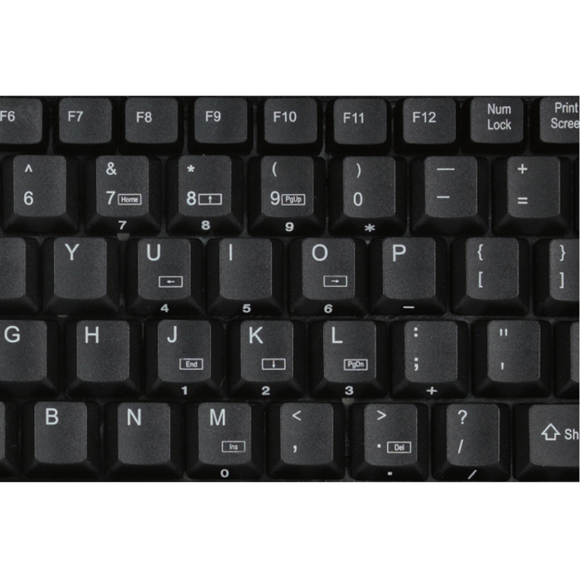 Adesso MiniTouch ACK-540PB Keyboard - PS/2 - QWERTY - 88 Keys - Black