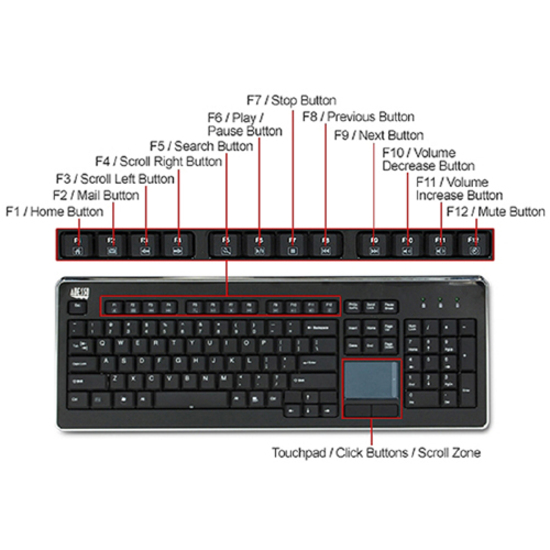 Teclado Adesso AKB-270UB - Cable Conectividad - USB Interfaz