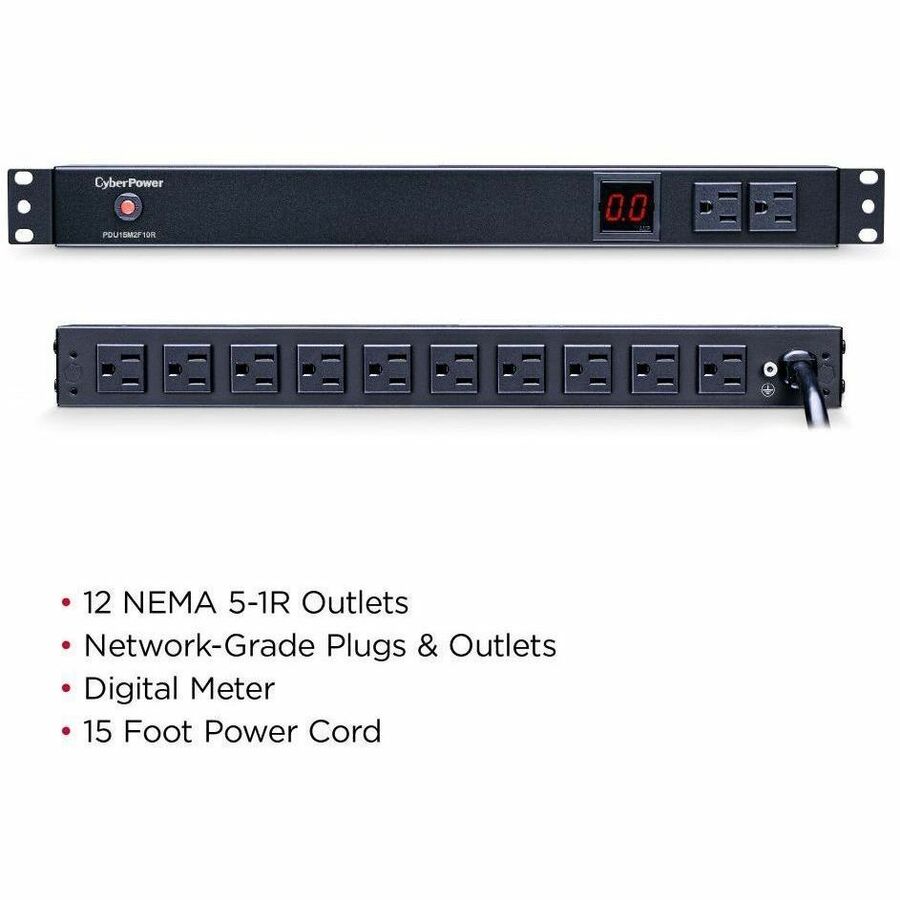 CyberPower PDU15M2F10R 100 - 125 VAC 15A Metered PDU
