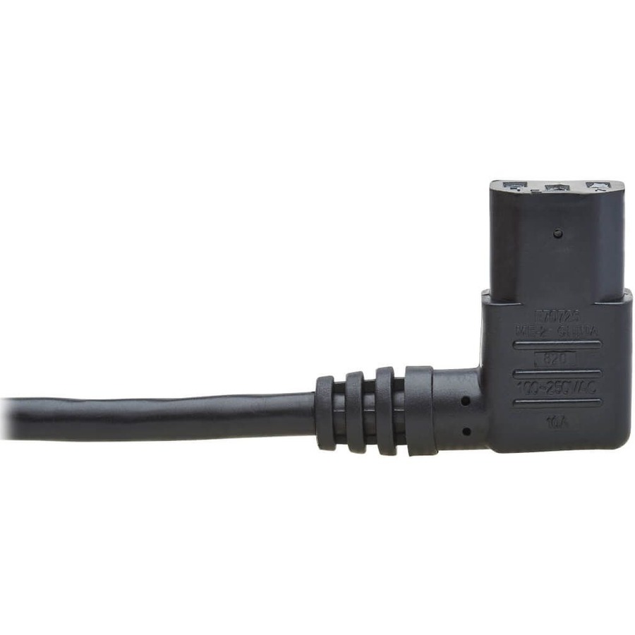 Tripp Lite by Eaton Power Extension Cord Left-Angle C13 to C14 PDU Style - 10A 250V 18 AWG 2 ft. (0.61 m) Black