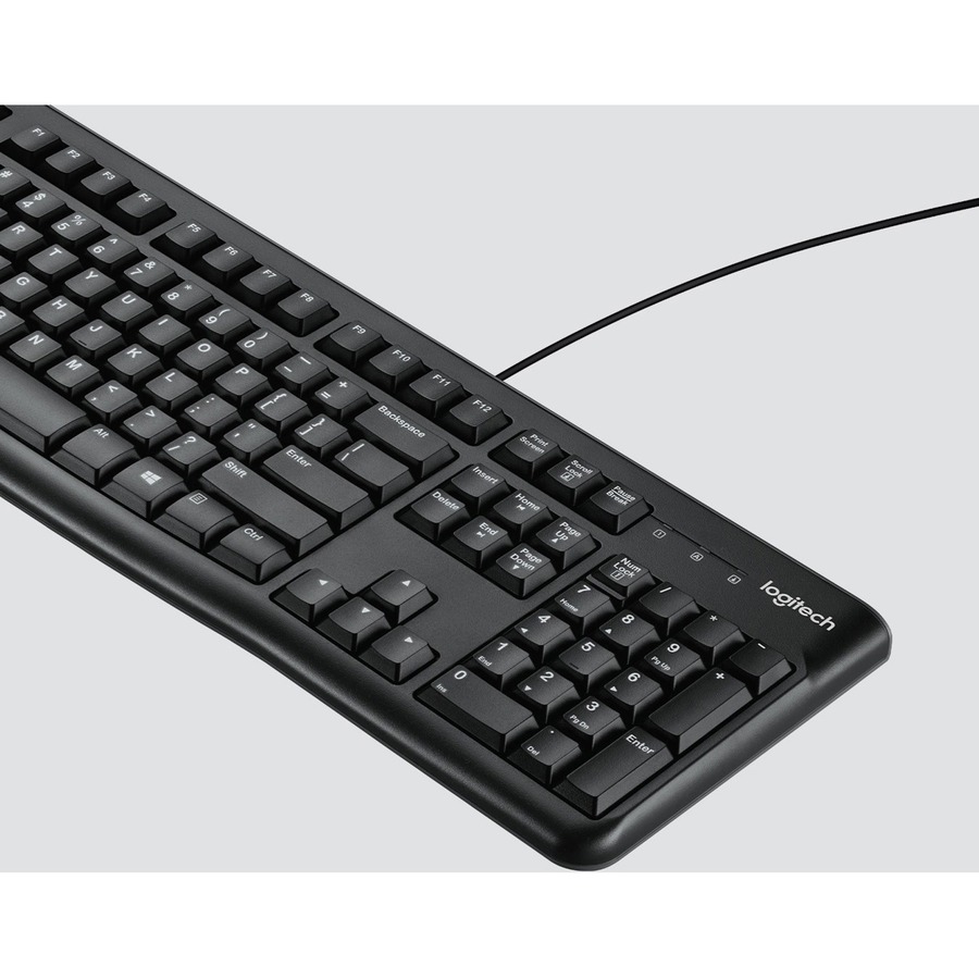 Logitech MK120 Desktop Corded Combo Set - USB Cable Keyboard - 104 Key - USB Cable Mouse - Optical - 1000 dpi - 3 Button - Scroll Wheel (PC) - 1 Pack - Mice & Keyboard Bundles - LOG920002565