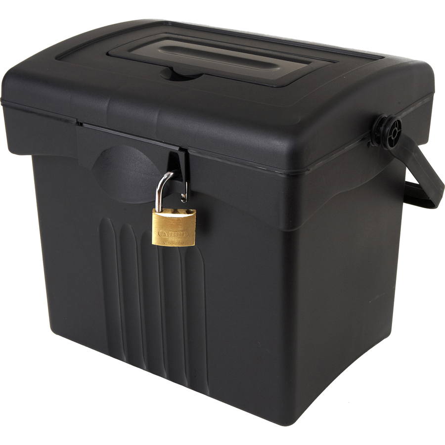Storex Portable Storage Box - External Dimensions: 14.9" Length x 11" Width x 12.1"Height - Media Size Supported: Letter - Snap-tight Closure - Plastic - Black - For File - Recycled - 1 / Carton