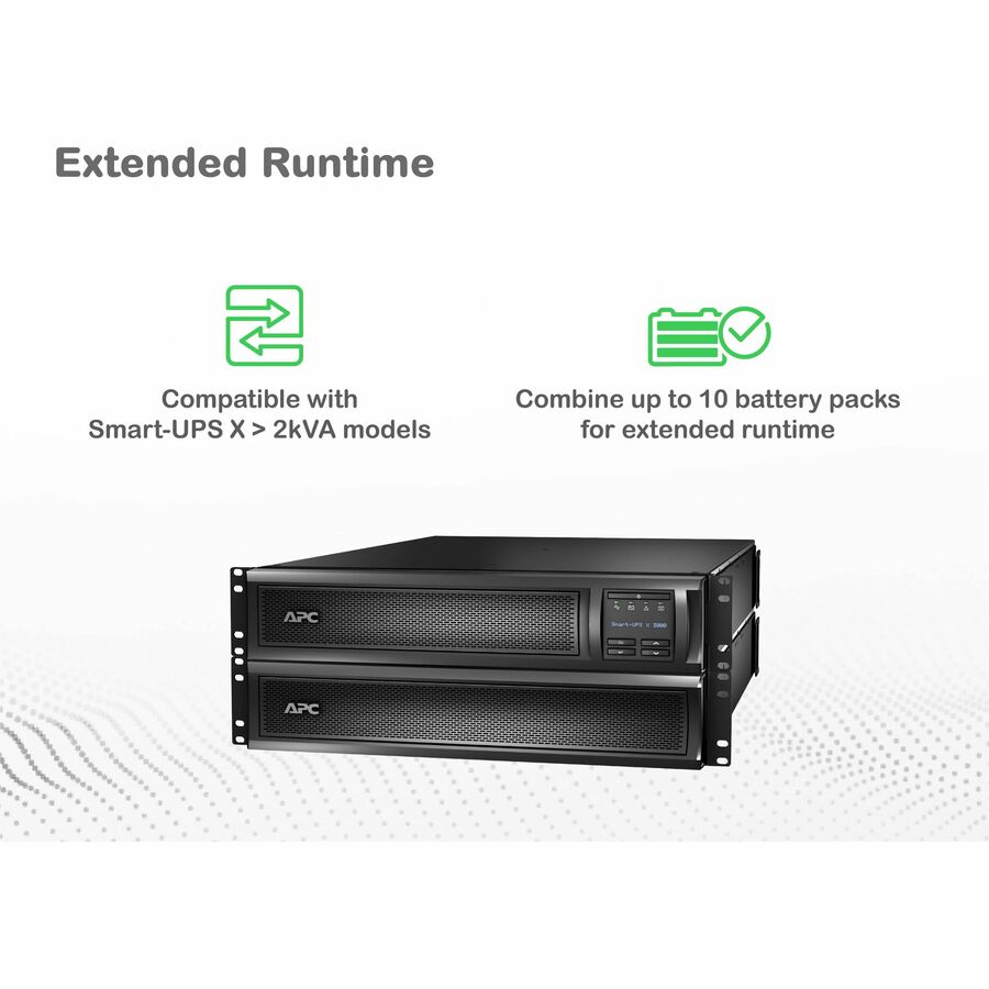 APC Smart-UPS X External Battery Pack, Rack/Tower 2U, 120Vdc, W/rail kit