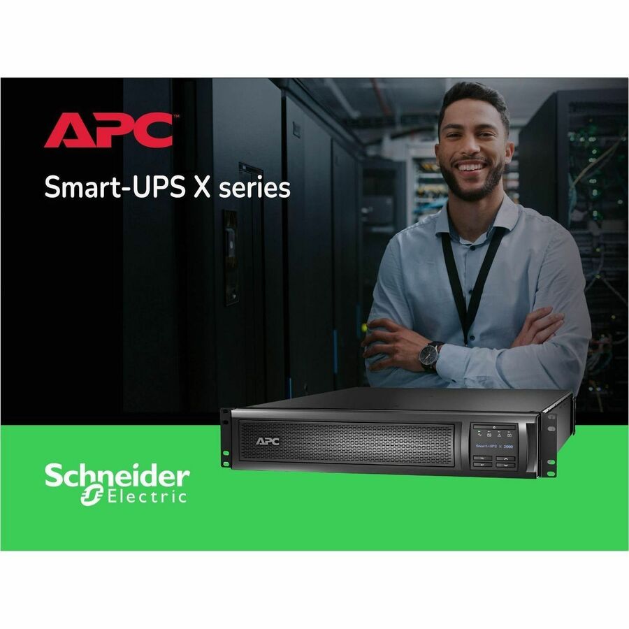 APC Smart-UPS X, Line Interactive, 2000VA, Rack/tower convertible 2U, 100V-127V, 3x 5-15R+3x 5-20R+1x L5-20R NEMA, SmartSlot, Extended runtime