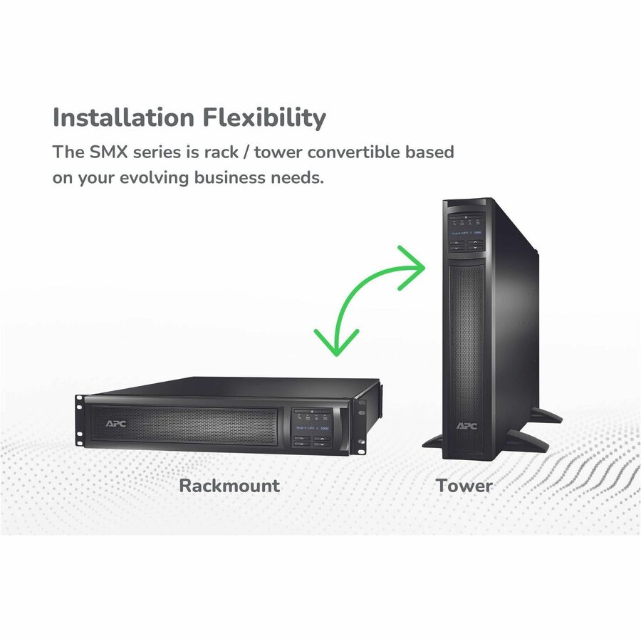 APC Smart-UPS X, Line Interactive, 3kVA, Rack/tower convertible 2U, 100V-127V, 3x 5-15R+3x 5-20R+1x L5-30R NEMA, SmartSlot, Extended runtime